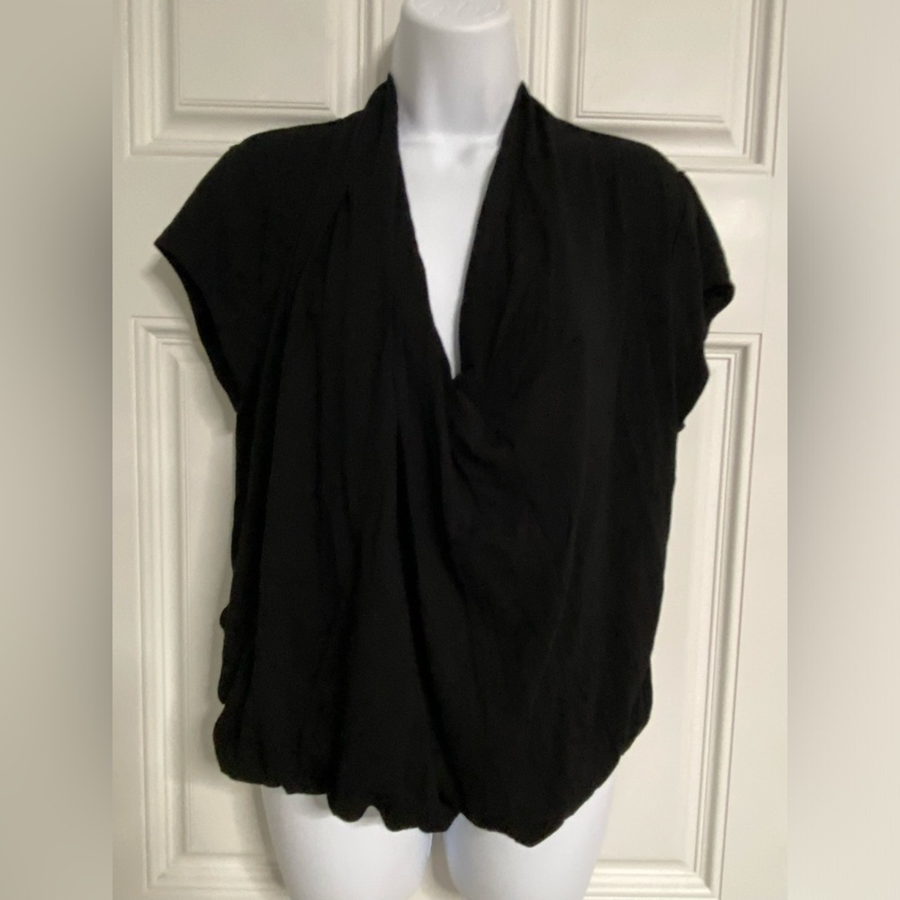 4- KLOK DENMARK Black VISCOSE-ELASTANE Blend Surplice Top